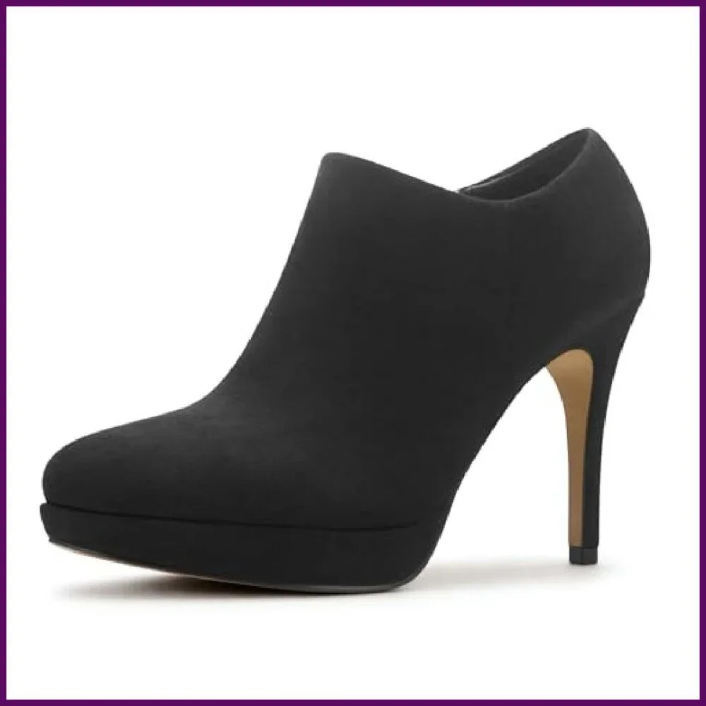 Women's Platform Stiletto Ankle Boots High Heel Winter Dress Shoes - Picture 2 of 8